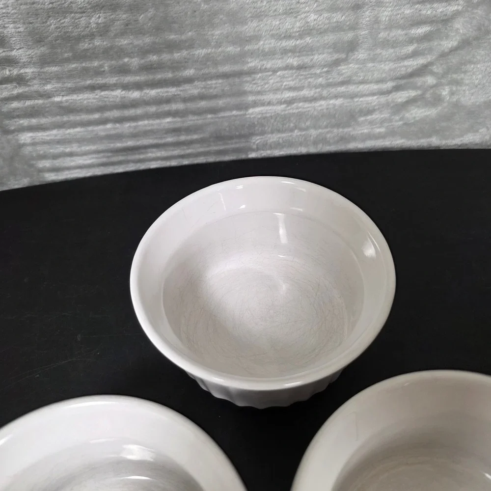 CorningWare French White Ramekin Set of 3 7oz Tableware Baking Minimalist FAIR